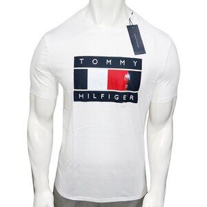 MSRP $44.99 NWT TOMMY HILFIGER MEN'S WHITE JERSEY CREW NECK SHORT SLEEVE T-SHIRT